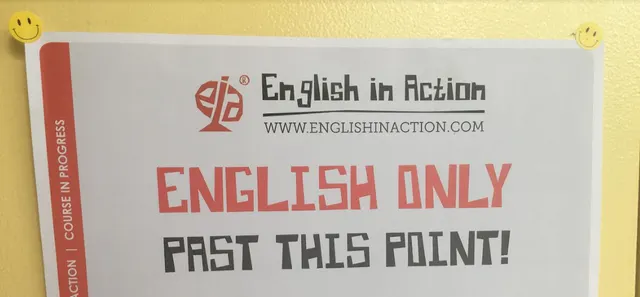 "English only - past this point!"