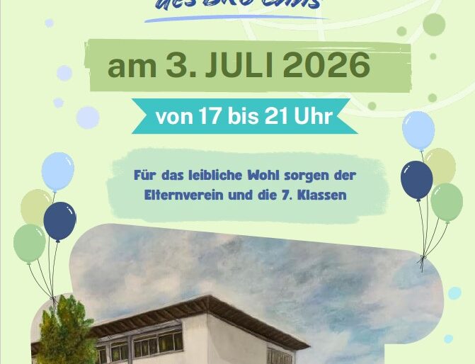 Permalink zu: Schulfest 2026: 3. Juli, Beginn 17.00 Uhr
